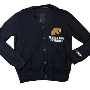 Pro Standard Mens XL Black NCAA Memphis Tigers Button Front Cardigan Sweater NWT